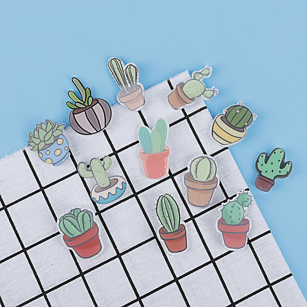 1 шт./лот мультфильм кактус бонсай Брошь Акриловые кавайные Значки на рюкзак