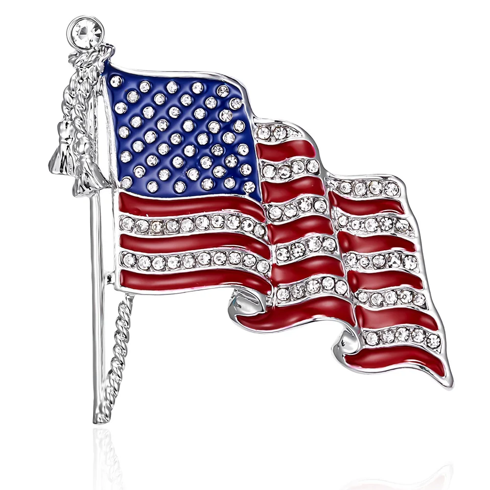 Американский флаг США Национальный звезда значков на булавке Брошь со стразами