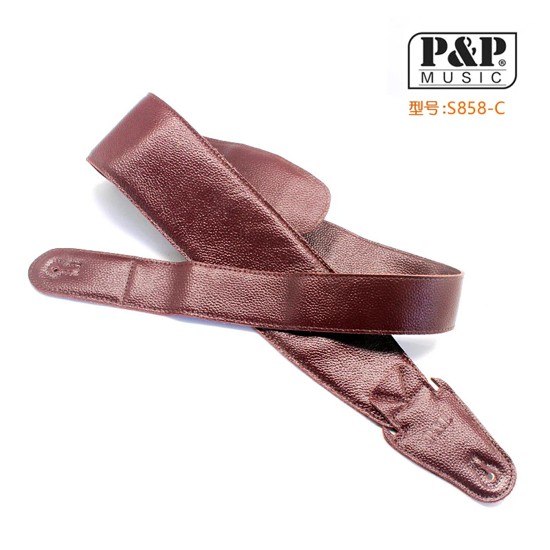 Ремешок для гитары из натуральной кожи широкий ремешок электрогитары однотонный