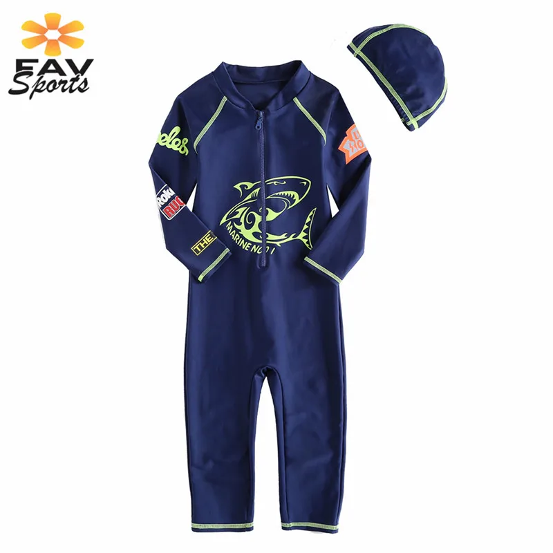 Новый детский купальный костюм для мальчиков со средним рукавом гидрокостюм