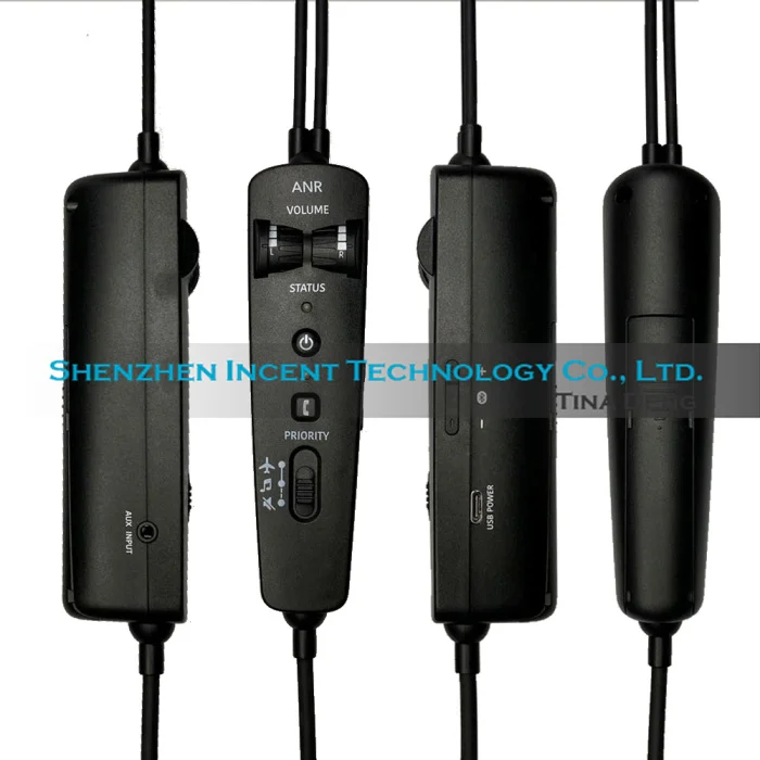 VOIONAIR Black Pilot Headset ANR Aviation Headset (Active Noise Reduction) with Bluetooth