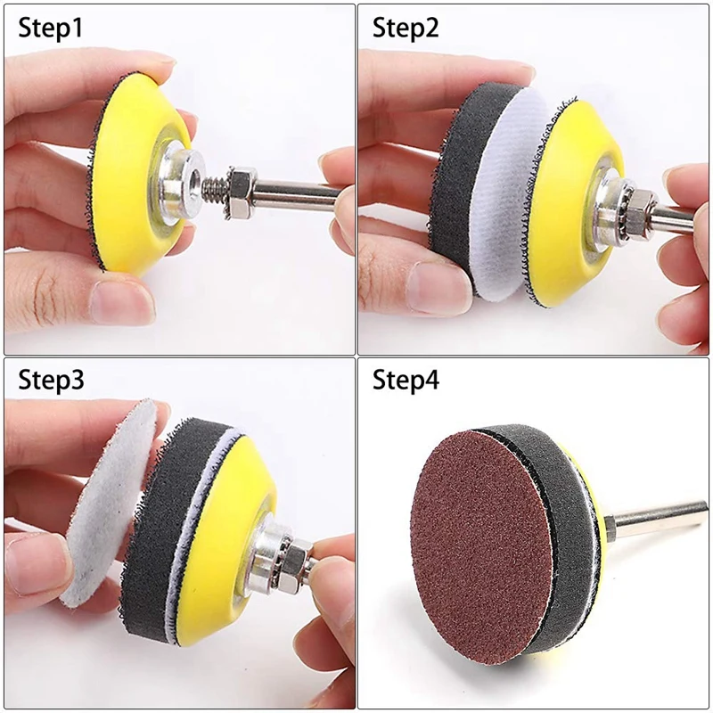 140Pcs 2 Inch Sanding Discs Pad Kit for Drill Grinder Rotary Tools with 1/4 Backer Plate Shank and Soft Foam Buffering | Инструменты