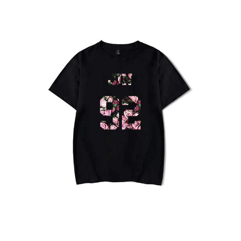 Kpop JIN Белая Футболка модная Bangtan футболка с коротким рукавом летняя черная Новое