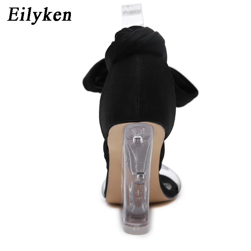 EilyKen модный из ПВХ прозрачный На прозрачной платформе сандалии на каблуке летние