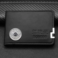2021 new black oil surface auto driver license bag cover credit card holder for mini cooper cabrio s r50 r53 r56 r60 f55 f56