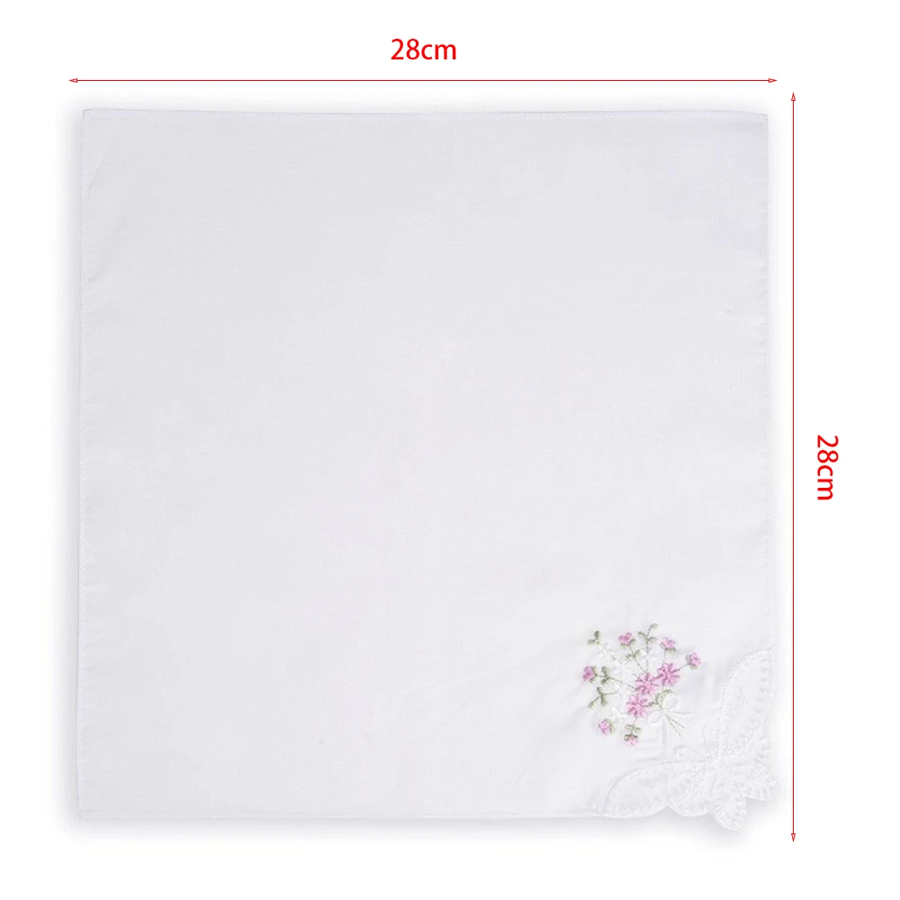 Женский хлопковый платок с тонкой вышивкой|Женские галстуки и носовые платки| |