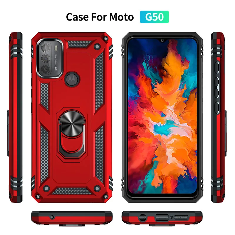 rugged case for motorola g50 g60 g100 anti fall silicone metal magnetic ring armor phone case for moto g10 g20 g30 back cover free global shipping