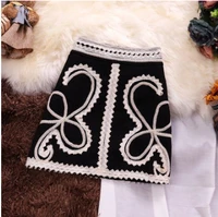 black embroidery high waist skirts womens print patchwork lace sexy mini skirt female spring fashion 2020 korean