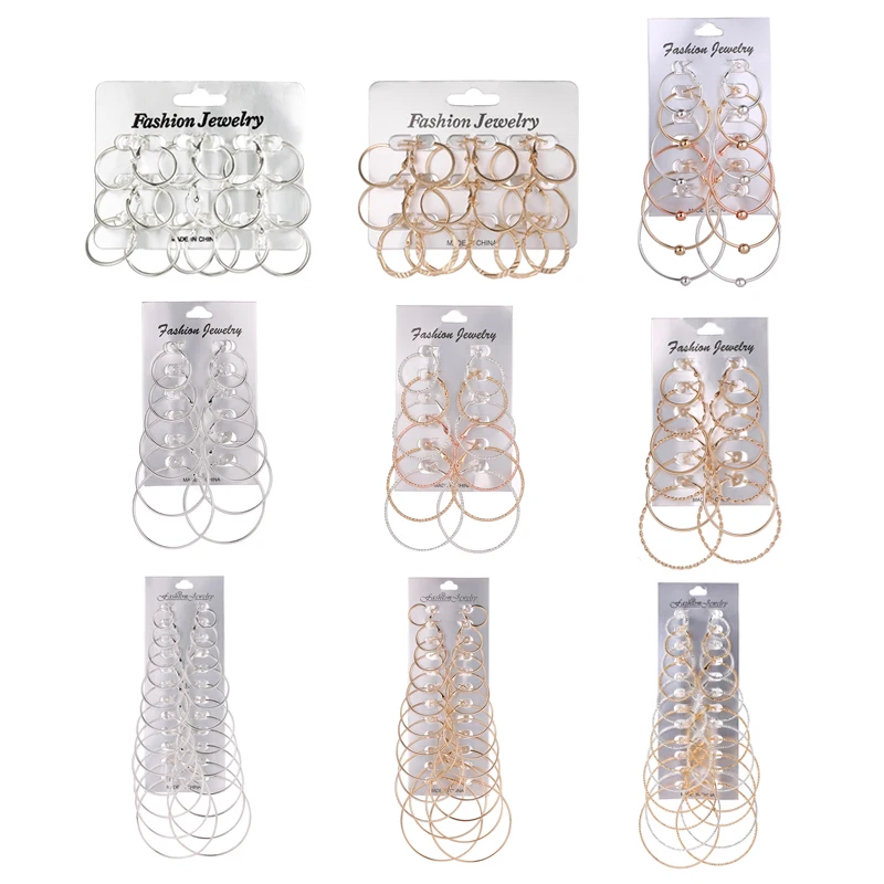 Модный гладкий маленький круглый обруч серебряная сережка петля Комплект