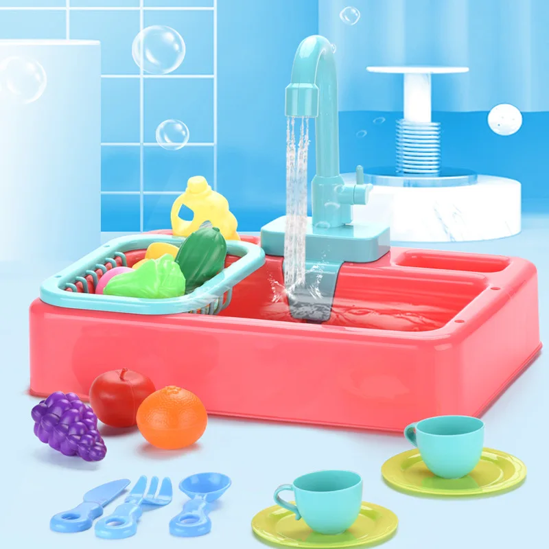 

Children Sink Dishwashing Set Toy Kid Simulated Kitchen Toy Set Educational Play House Games Prop Sink Wash Suit Montessori Toy