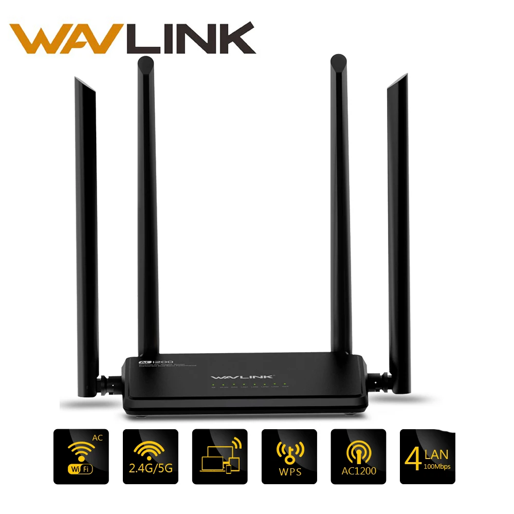Беспроводной Wi Fi роутер Wavlink AC1200 двухдиапазонный маршрутизатор высокой мощности