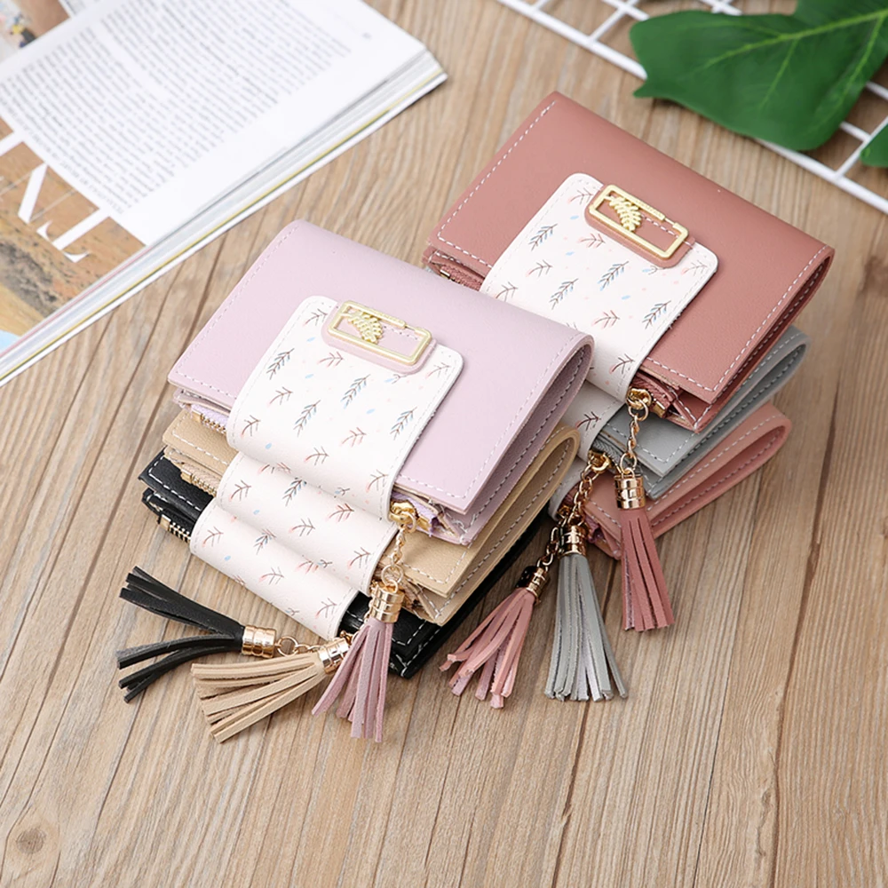 Женский простой короткий кошелек с кисточками держатель для карт