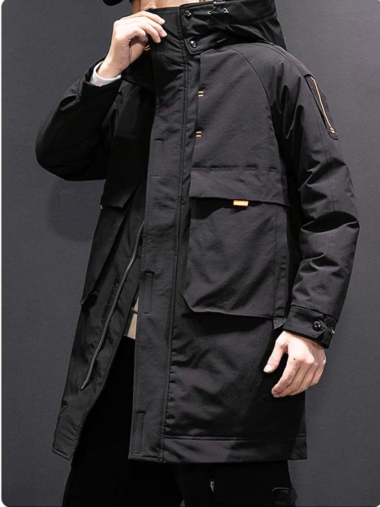 2022 Men's Duck Down Overcoat Windbreaker Jacket for Male Warm Parkas Winter Clothing with a Hood Plus Large Big Size 3XL XXXL