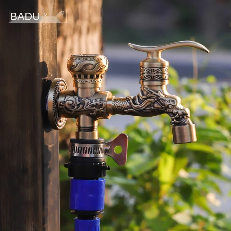 

TT Outdoor Villa Courtyard Garden Animal Archaistic Faucet Anti-Freezing Outdoor Copper Creative Home