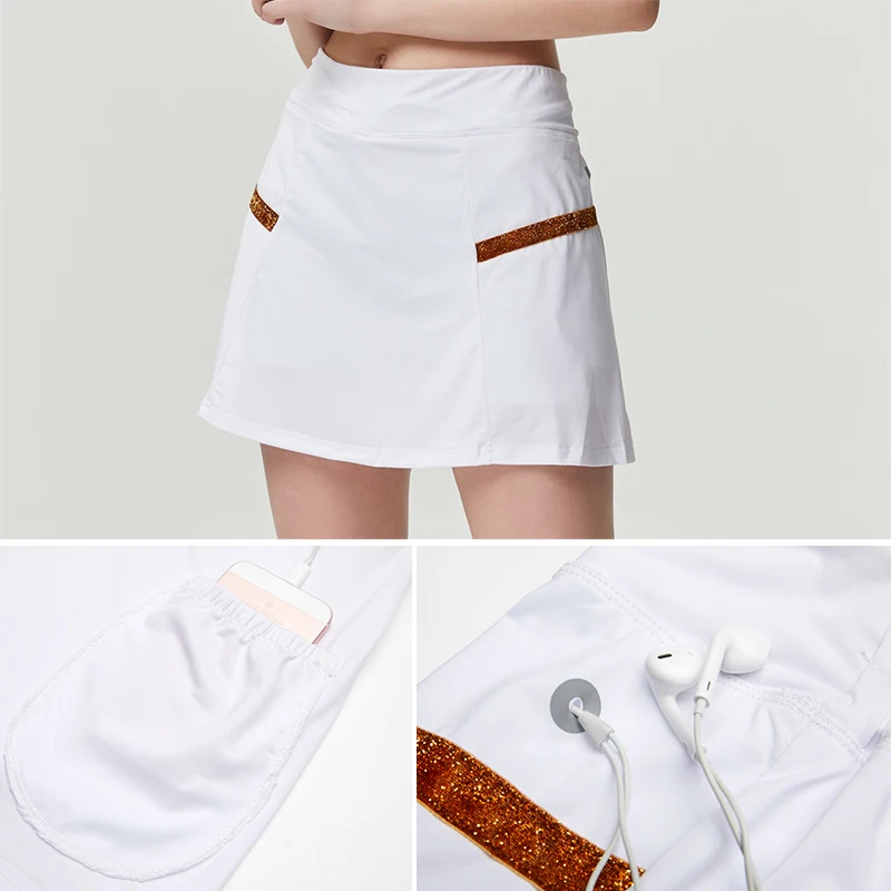 Женская юбка для бадминтона 2020 Спортивная тенниса юбки гольфа бега с безопасными