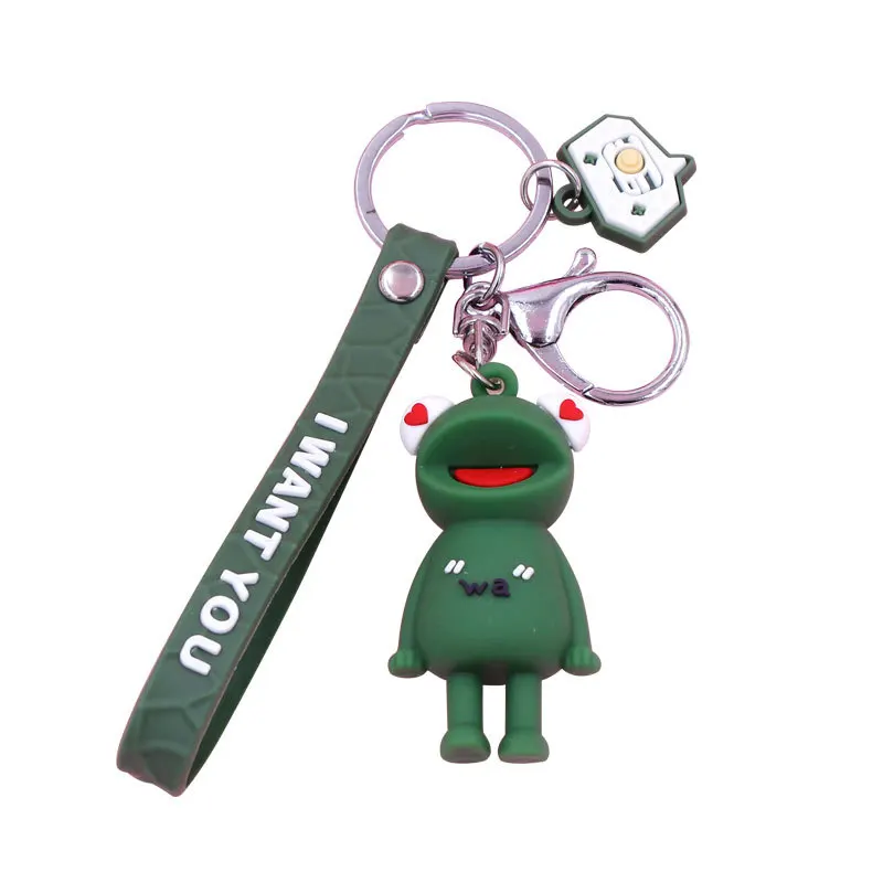 

Han Edition Creative Cartoon Frog Keychain Cute Frog Car Key Ring pendant Men Women Bag Christmas Children Students Gift Cool