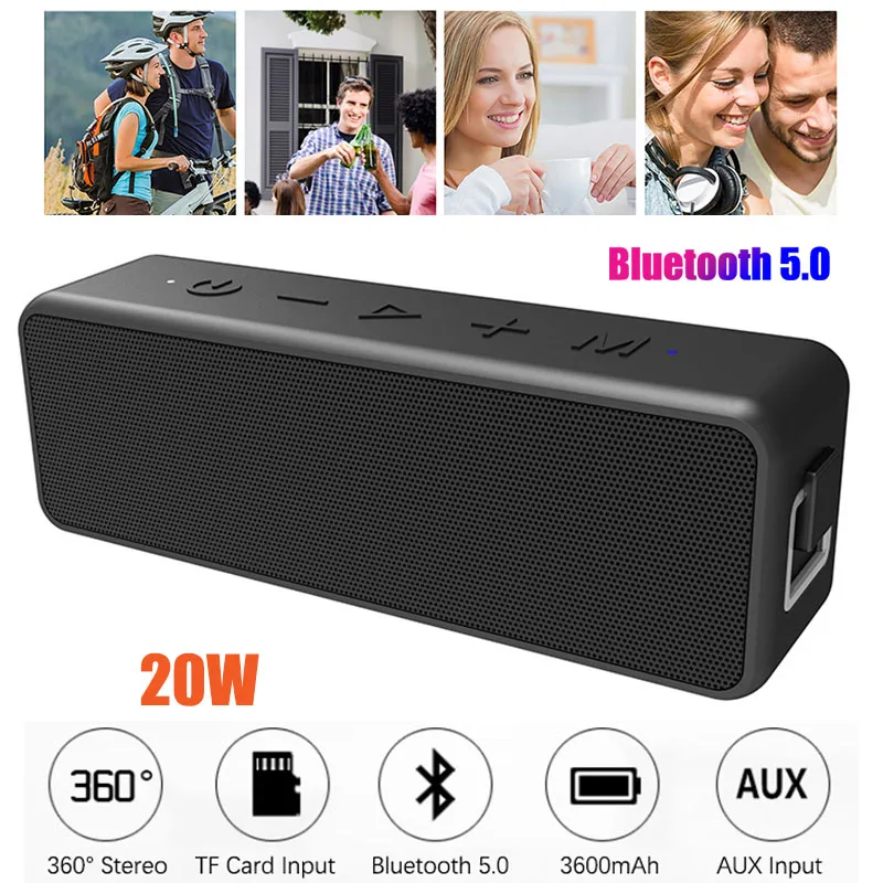 20 Вт металлический Bluetooth динамик 3600 мАч Внешний аккумулятор портативный супер