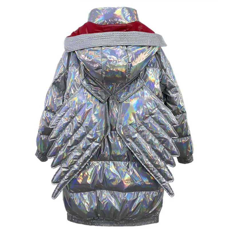 

Пуховик женский средней длины, блестящий пуховик в стиле пары, зима 2020