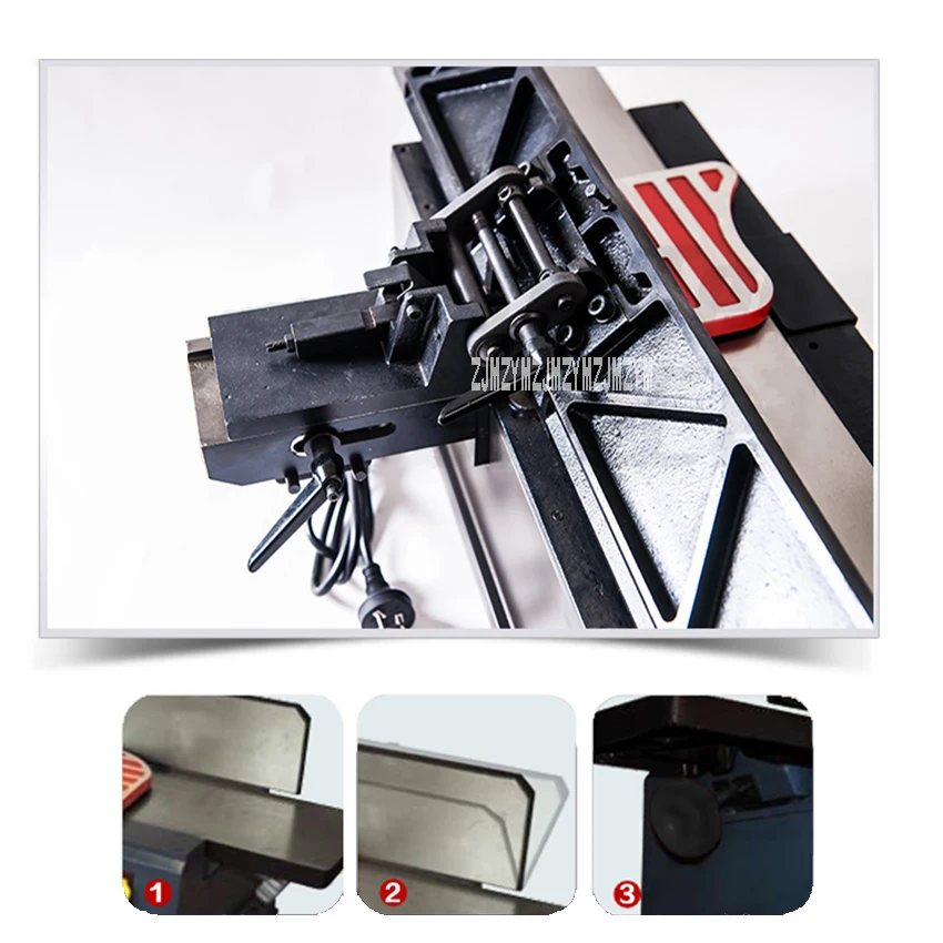 

6 Inch Wood Planer Machine Industrial Grade Multi-Angle Wood Planer Automatic Vacuum Cleaning 1100W Wood Jointer 220V/110V
