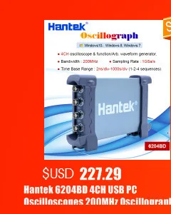 Hantek 6074BE(серия Kit I) 4CH 70MHZ Стандартный оборудованный более 80 типов автомобильной функции измерения USB2.0