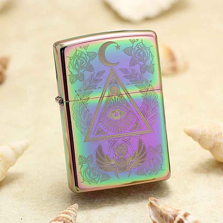 Оригинальная зажигалка Zippo медная ветрозащитная Зажигалка Magic color Eye of Провиденс