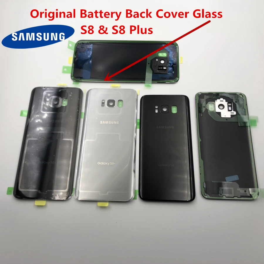 S8 аккумулятор задняя крышка стеклянная дверь Корпус Замена для samsung Galaxy S8 Plus G955 G955F G950F G950 водонепроницаемый клей