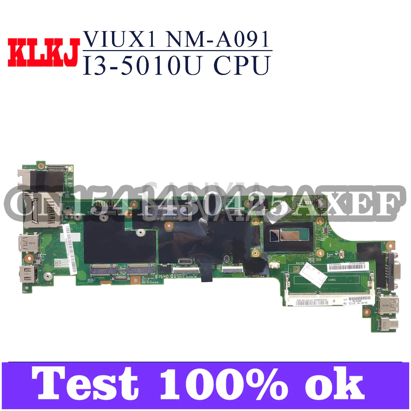 

KLKJ NM-A091 Laptop Motherboard For Lenovo ThinkPad X250 Original Mainboard I3-5010U