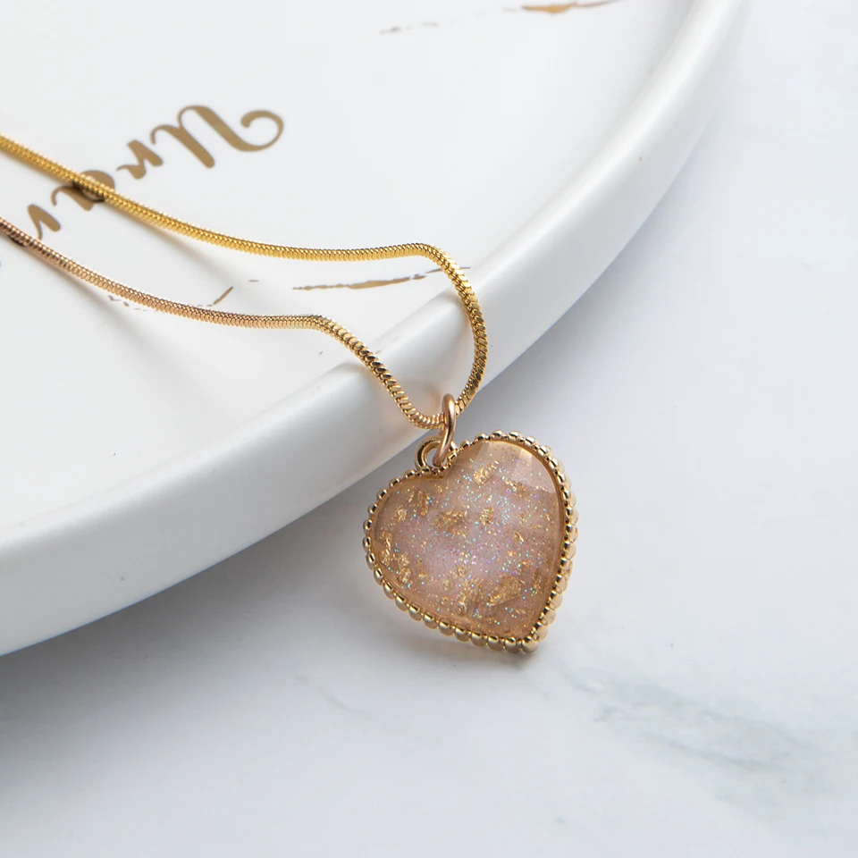 Мода 2019 ожерелье для женщин цепочка со змеиным звеном кристалл сердце подвеска