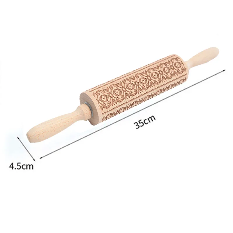 35 см лазерная гравировка Скалки бук материал экзотический узор для выпечки