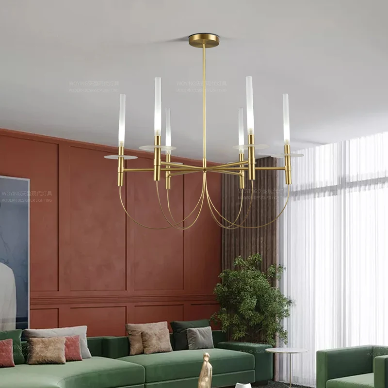 

Постмодерн Простой Полный Медный столовой чехлы для гостиная, спальня линия светотехника модель номер подвесные светильники