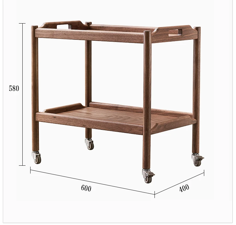 Nordic Sofa Side Table Solid Wood Black Walnut Cherry Corner Movable Living Room Trolley Coffee | Мебель