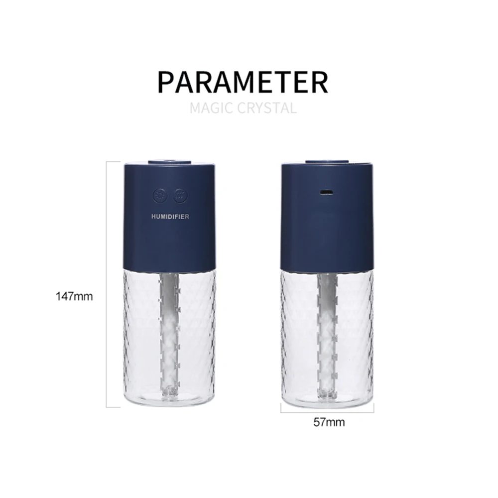 

200ml Magic Crystal Air Humidifier For Home Ultrasonic USB Car Mist Maker with Projection Night Lamps Mini Office Air Purifier