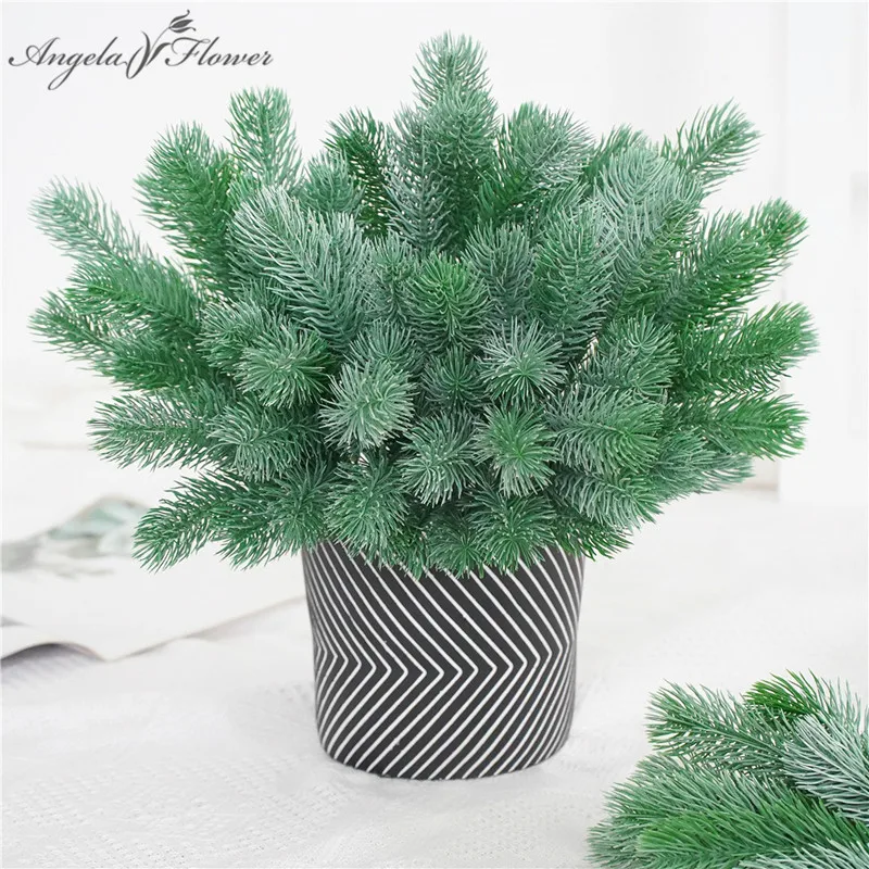 Пластиковая трава сосновая игла искусственные зеленые растения ветка