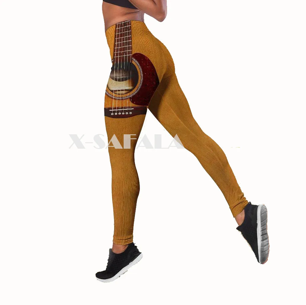 

Wooden GWooden Guitar Music Art Two Piece Yoga Set Women 3D Print Hollow Out Tank Top High Waist Legging Summer Casual Sport-3