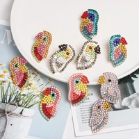 statement crystal bird drop earrings parrot rhinestone boho dangle earrings for women maxi party jewelry gift 2022 trend new