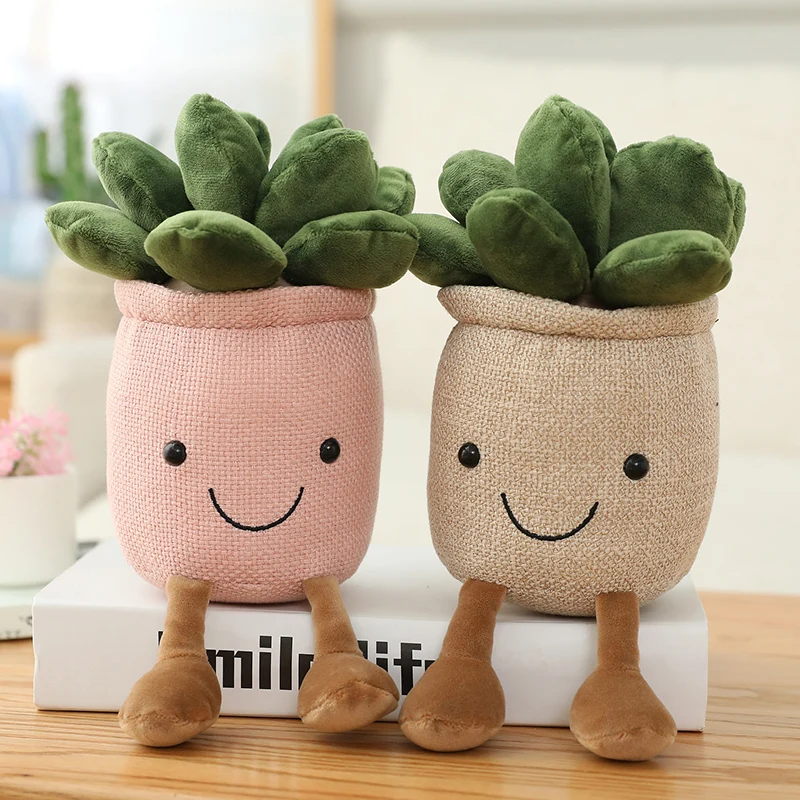 

35cm Lifelike Tulip Succulent Plants Plush Stuffed Decoration Toy Soft Bookshelf Decor Doll Potted Flowers Pillow for Girls Gift