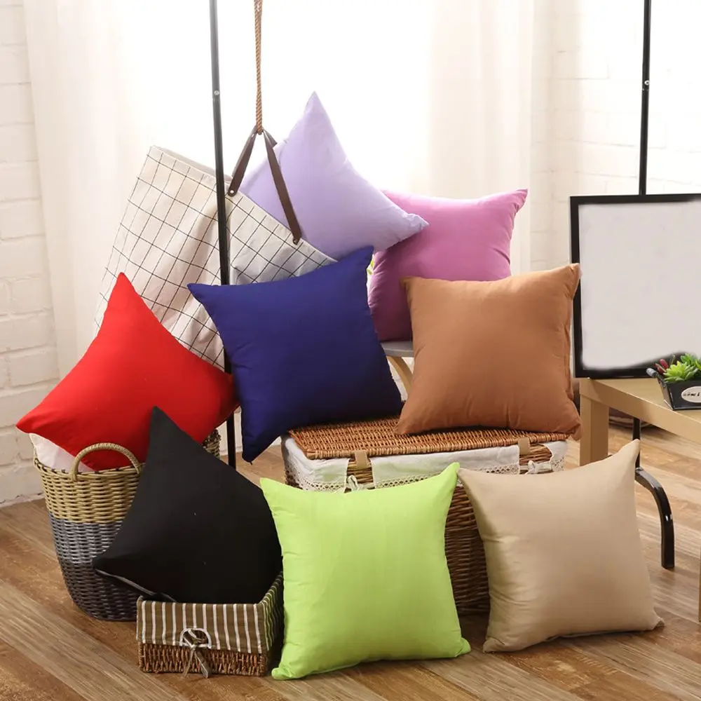 

40*40cm Velvet Solid Color Waist Throw Cushion Pillow Cover Pillowcase Decorative Cushion Cover Home Sofa Decor