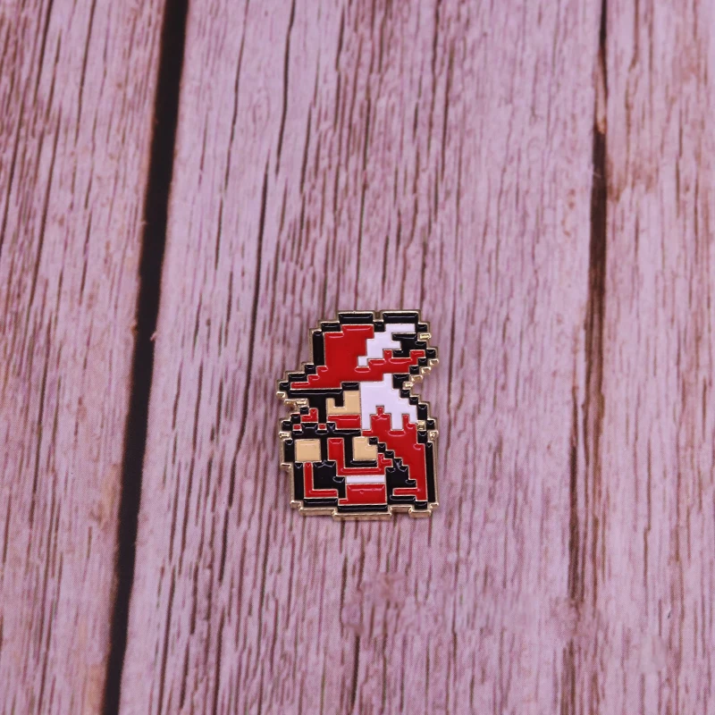 Эмалированная заколка финальная фантазия 1 NES 8 bit красная брошь колпак мага ретро