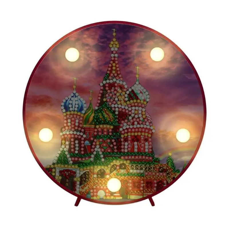 DIY Круглый Алмаз живопись светодиодный светильник цветок Павлин специальная