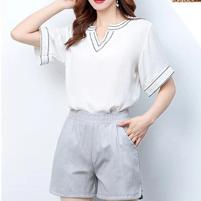 2019 летние женские шорты с широкими штанинами эластичным поясом повседневные