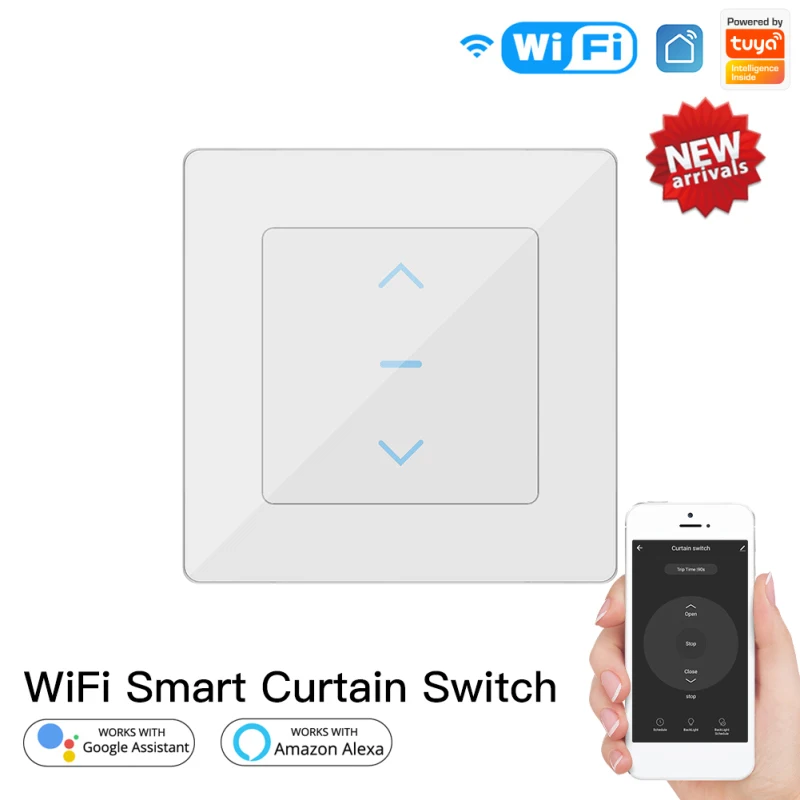 Tuya WiFi Smart Curtain Switch Touch Panle for Motorized Curtains and Roller Blinds work with Life App Alexa Google | Обустройство