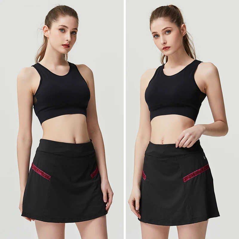 Женская юбка для бадминтона 2020 Спортивная тенниса юбки гольфа бега с безопасными