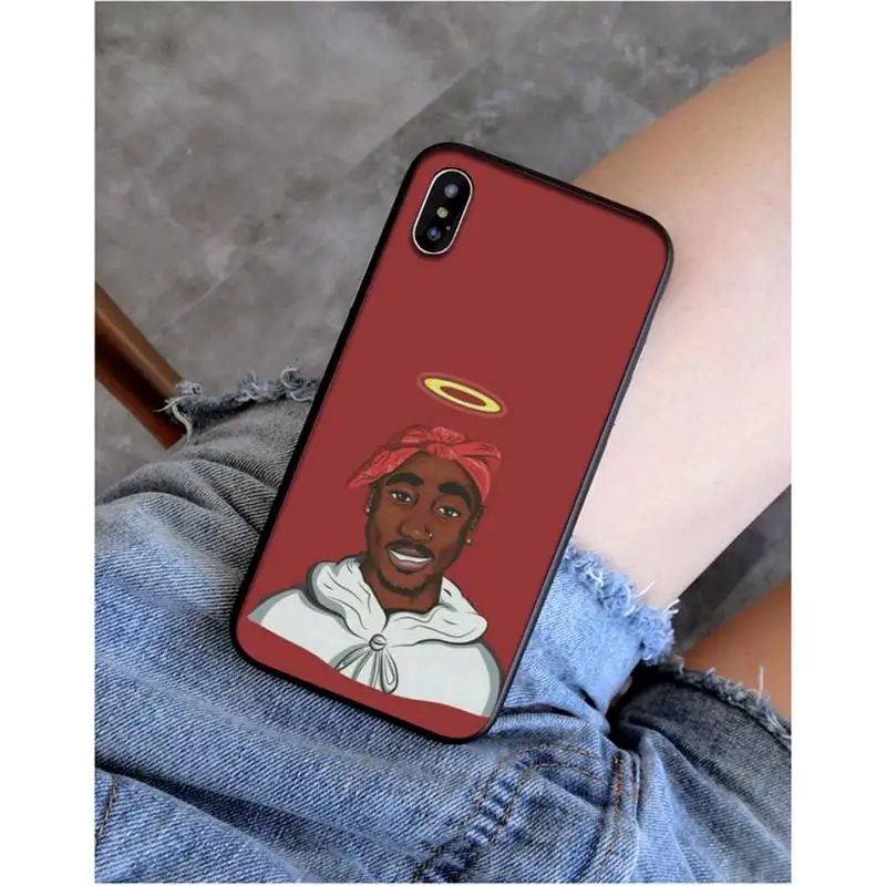 Силиконовый чехол Babaite Rapper 2pac Tupac для iPhone 11 pro XS MAX 8 7 6 6S Plus X 5 5S SE XR SE2020 | Мобильные