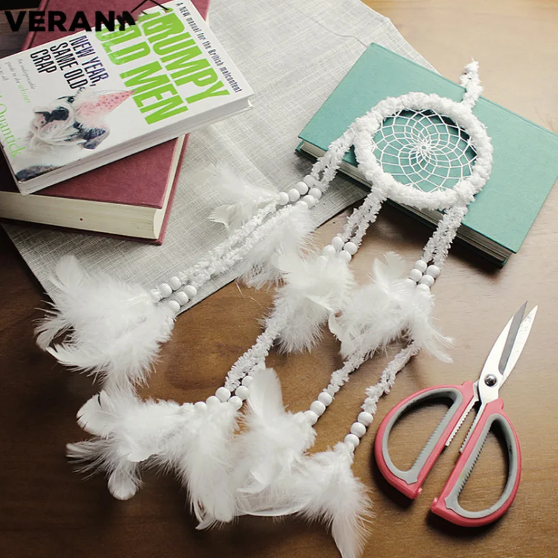 Ловец снов белый плюш подвеска автомобиль кулон одноклассник подарок свадьба XR041