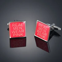 metal letter cufflinks for mens jewelry high quality real men wear pink fashion cuff links business banquet wedding party gifts