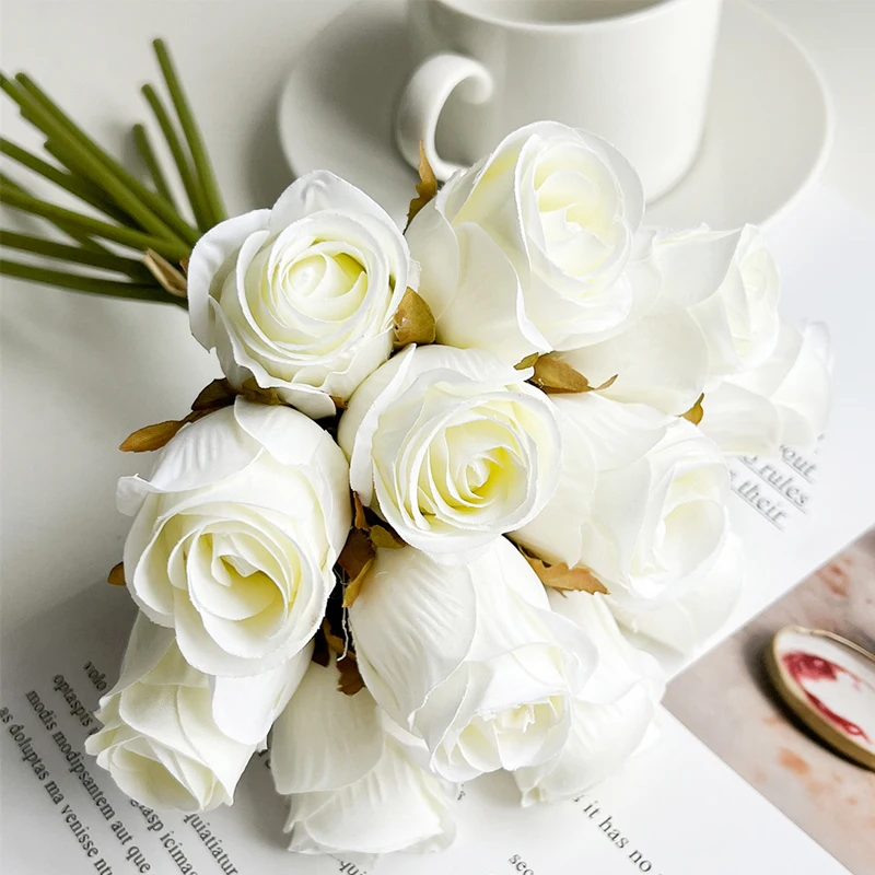 

Искусственный цветок розы, искусственный цветок для оформления стола, искусственный цветок, подарок на день Святого Валентина, 12 шт.