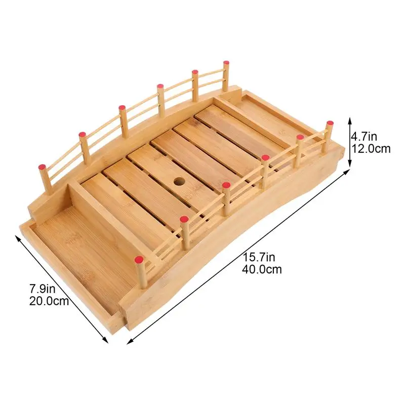 

1pc Bamboo Sushi Tray Sushi Plate Sushi Container Practical Sushi Board (Yellow)
