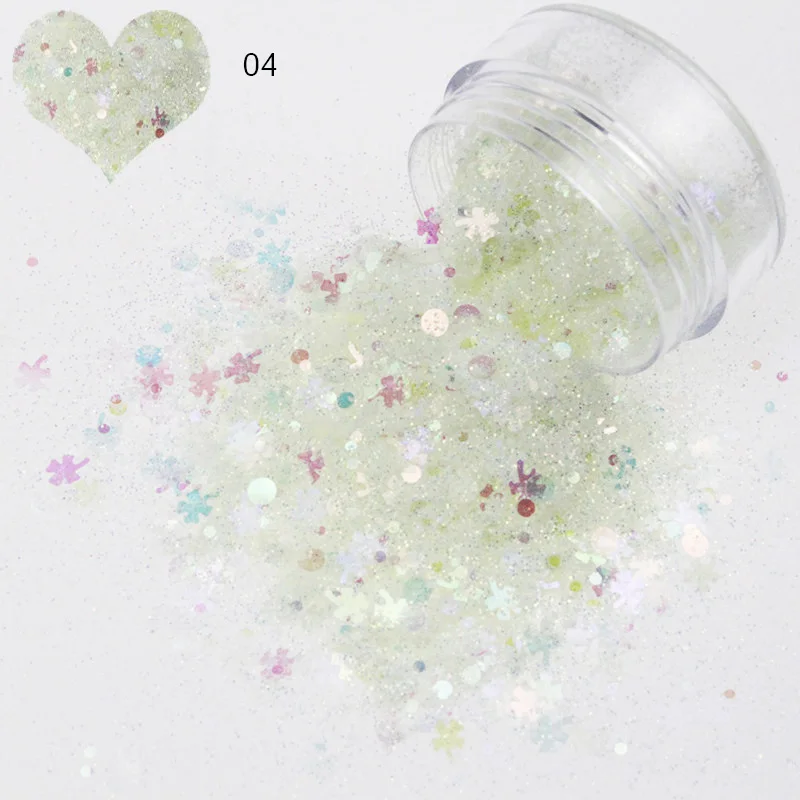 

1Box Round And Star Shape Dream Mixed Glitter Powder Sequins Colorful Flakes 3D DIY Sliders Dust For Nail Art Decorations