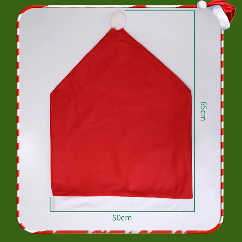 

Christmas Decor Chair Cover 12pcs/lot Soft Non-woven Chair Back Cover For Festival Decoration Christmas Gift Chair Case 65*50cm