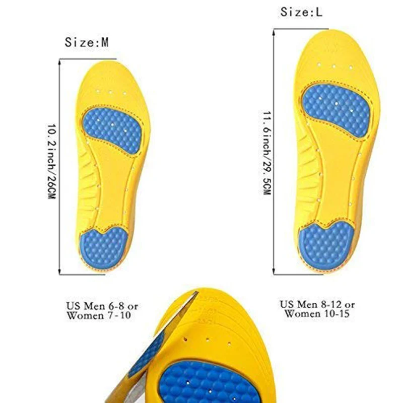 Унисекс мягкие дышащие ортопедические дезодорирующие стельки для бега ног